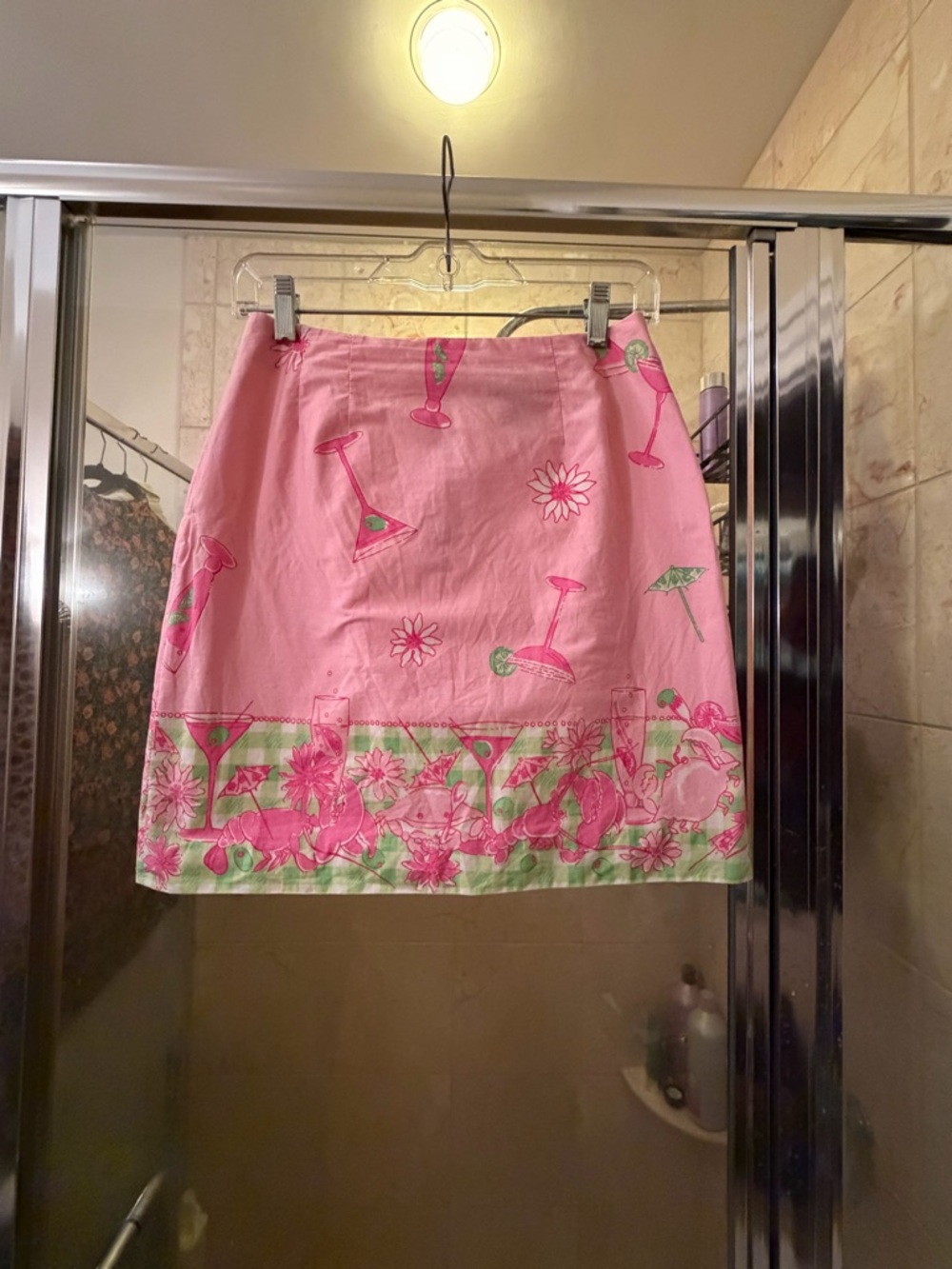 Pink and Green Mini Skirt